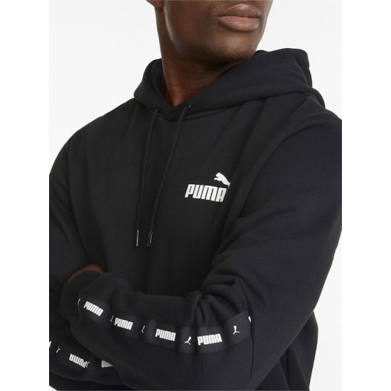 Puma Essentials Tape Ανδρικό Φούτερ με Κουκούλα και Τσέπες Μαύρο 849040-01 Puma Essentials Tape Ανδρικό Φούτερ με Κουκούλα και Τσέπες Μαύρο 849040-01
