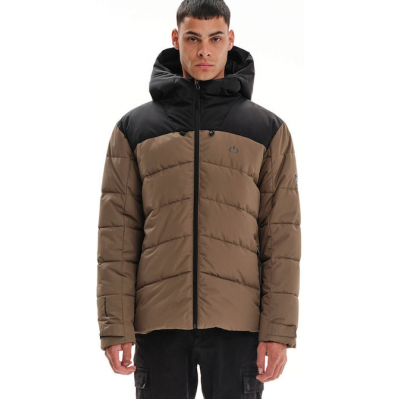 Emerson Ανδρικό Χειμωνιάτικο Μπουφάν Puffer Καφέ 232.EM10.15 camel black