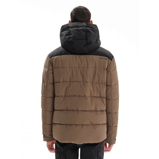 Emerson Ανδρικό Χειμωνιάτικο Μπουφάν Puffer Καφέ 232.EM10.15 camel black Emerson Ανδρικό Χειμωνιάτικο Μπουφάν Puffer Καφέ 232.EM10.15 camel black