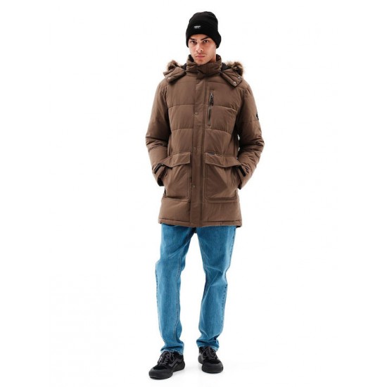 Emerson Ανδρικό Χειμωνιάτικο Μπουφάν Puffer Καφέ 232.EM10.68-camel Emerson Ανδρικό Χειμωνιάτικο Μπουφάν Puffer Καφέ 232.EM10.68-camel
