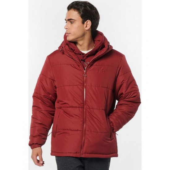 Body Action Ανδρικό Χειμωνιάτικο Μπουφάν Puffer Dark Marroon 073222-08E Body Action Ανδρικό Χειμωνιάτικο Μπουφάν Puffer Dark Marroon 073222-08E