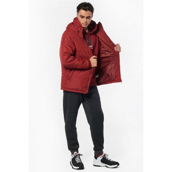 Body Action Ανδρικό Χειμωνιάτικο Μπουφάν Puffer Dark Marroon 073222-08E Body Action Ανδρικό Χειμωνιάτικο Μπουφάν Puffer Dark Marroon 073222-08E