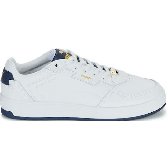 Puma Court Classic Lux Ανδρικά Sneakers Λευκά 395019-04