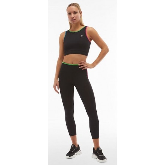 Freddy Γυναικείο Αθλητικό Crop Top Αμάνικο Μαύρο S4WSFB6-NTVF Freddy Γυναικείο Αθλητικό Crop Top Αμάνικο Μαύρο S4WSFB6-NTVF