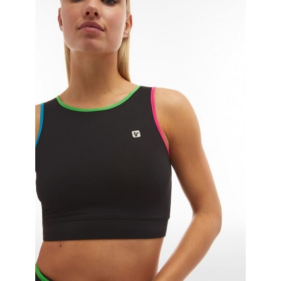Freddy Γυναικείο Αθλητικό Crop Top Αμάνικο Μαύρο S4WSFB6-NTVF Freddy Γυναικείο Αθλητικό Crop Top Αμάνικο Μαύρο S4WSFB6-NTVF