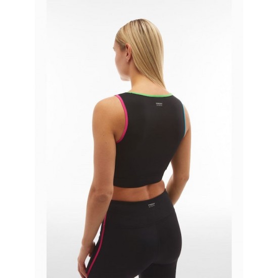 Freddy Γυναικείο Αθλητικό Crop Top Αμάνικο Μαύρο S4WSFB6-NTVF Freddy Γυναικείο Αθλητικό Crop Top Αμάνικο Μαύρο S4WSFB6-NTVF