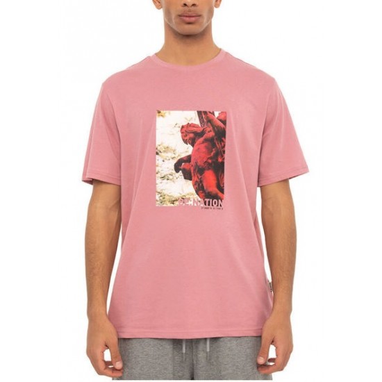 Be:Nation Ανδρικό T-shirt Ροζ με Στάμπα 05312307-8B