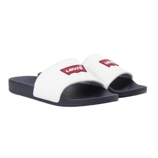 Levi's Ανδρική Παντόφλα Λευκό-Μπλέ 235642-794-51 regular white Levi's Ανδρική Παντόφλα Λευκό-Μπλέ 235642-794-51 regular white