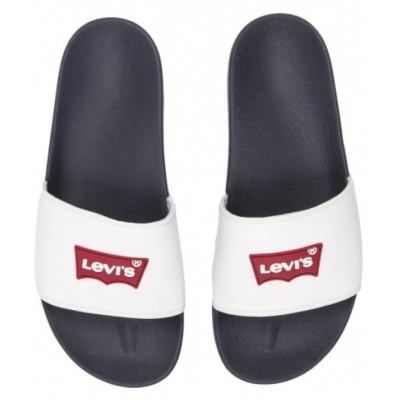 Levi's Ανδρική Παντόφλα Λευκό-Μπλέ 235642-794-51 regular white Levi's Ανδρική Παντόφλα Λευκό-Μπλέ 235642-794-51 regular white