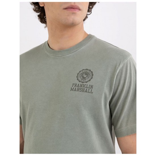 Franklin & Marshall Ανδρικό T-shirt Κοντομάνικο Χακι JM3230.000.1016G24-122 Franklin & Marshall Ανδρικό T-shirt Κοντομάνικο Χακι JM3230.000.1016G24-122