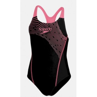 Speedo Παιδικό Μαγιό Ολόσωμο Medley Logo Medalist Μαύρο/Ροζ 8-1345816859 black/pink