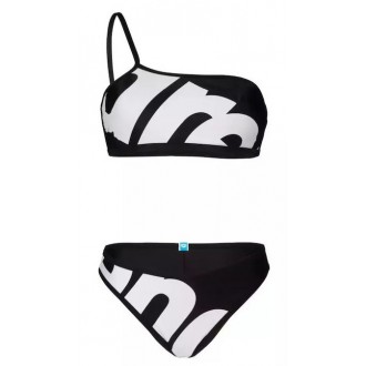 Arena Γυναικείο Μαγιό Set Bikini Με Έναν Ώμο 007048150 whitemulti-black