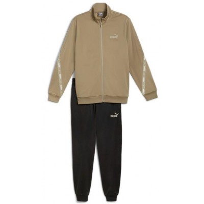 Puma Poly Tape Suit Ανδρικό Σετ Φόρμας Μπεζ-Μαύρο 681895-67