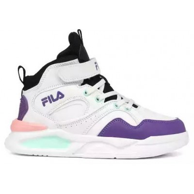 Fila Παιδικά Sneakers High με Σκρατς Λευκά 3YF43002-108 white/black/purple