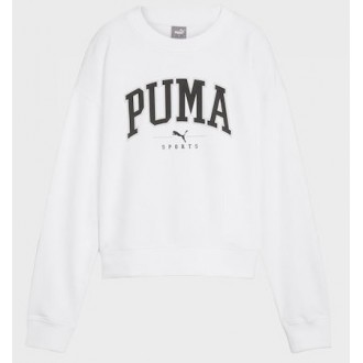 Puma Crew Γυναικείο Φούτερ Χωρίς Κουκούλα Λευκό 682493-02