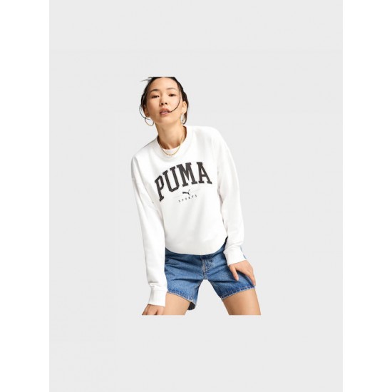 Puma Crew Γυναικείο Φούτερ Χωρίς Κουκούλα Λευκό 682493-02 Puma Crew Γυναικείο Φούτερ Χωρίς Κουκούλα Λευκό 682493-02