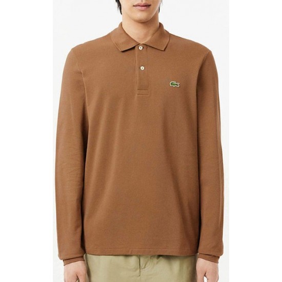 Lacoste ανδρική πικέ πόλο μπλούζα L1312-SIX Καφέ L1312 00 SIX MARRON Lacoste ανδρική πικέ πόλο μπλούζα L1312-SIX Καφέ L1312 00 SIX MARRON