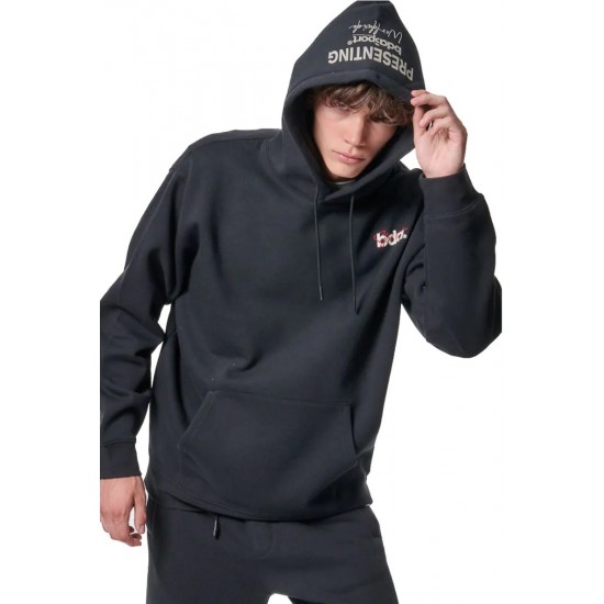 Body Action Pullover Men's Hoodie 063421-01 BLACK Body Action Pullover Men's Hoodie 063421-01 BLACK