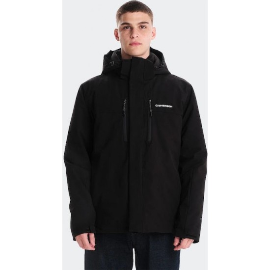 Emerson Men's Hooded Jacket 242.EM10.06-BLACK Emerson Men's Hooded Jacket 242.EM10.06-BLACK