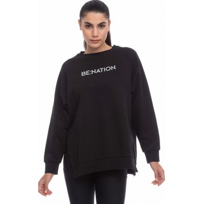 Be:Nation Γυναικείο Φούτερ Μαύρο 06102301 - BLACK 01 Be:Nation Γυναικείο Φούτερ Μαύρο 06102301 - BLACK 01