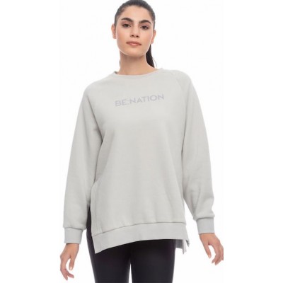 Be:Nation Μακρύ Γυναικείο Φούτερ Ice White 06102301 - 02 Be:Nation Μακρύ Γυναικείο Φούτερ Ice White 06102301 - 02