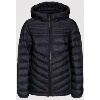 Jack & Jones Παιδικό Καπιτονέ Μπουφάν Κοντό με Κουκούλα Μαύρο 12212568 black