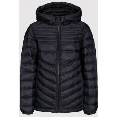 Jack & Jones Παιδικό Καπιτονέ Μπουφάν Κοντό με Κουκούλα Μαύρο 12212568 black Jack & Jones Παιδικό Καπιτονέ Μπουφάν Κοντό με Κουκούλα Μαύρο 12212568 black