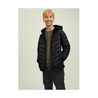 Jack & Jones Παιδικό Καπιτονέ Μπουφάν Κοντό με Κουκούλα Μαύρο 12212568 black