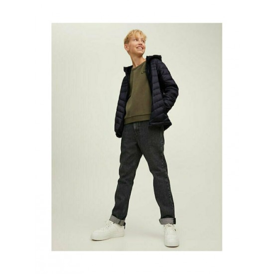 Jack & Jones Παιδικό Καπιτονέ Μπουφάν Κοντό με Κουκούλα Μαύρο 12212568 black Jack & Jones Παιδικό Καπιτονέ Μπουφάν Κοντό με Κουκούλα Μαύρο 12212568 black