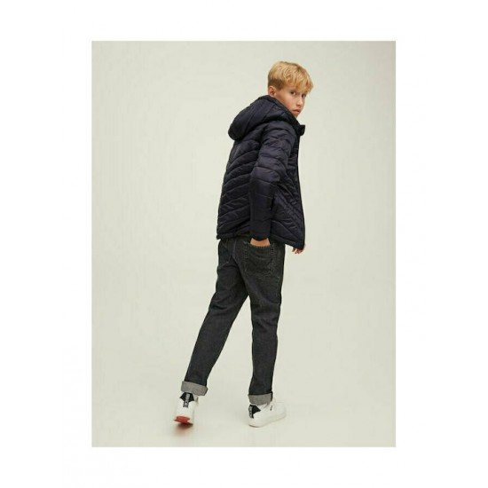 Jack & Jones Παιδικό Καπιτονέ Μπουφάν Κοντό με Κουκούλα Μαύρο 12212568 black Jack & Jones Παιδικό Καπιτονέ Μπουφάν Κοντό με Κουκούλα Μαύρο 12212568 black