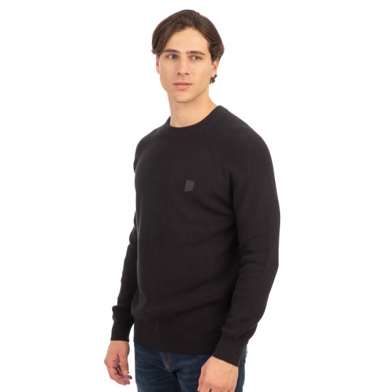 Rebase Ανδρικό Φούτερ Χωρίς Κουκούλα Μαύρο 242rknit-8009 black Rebase Ανδρικό Φούτερ Χωρίς Κουκούλα Μαύρο 242rknit-8009 black