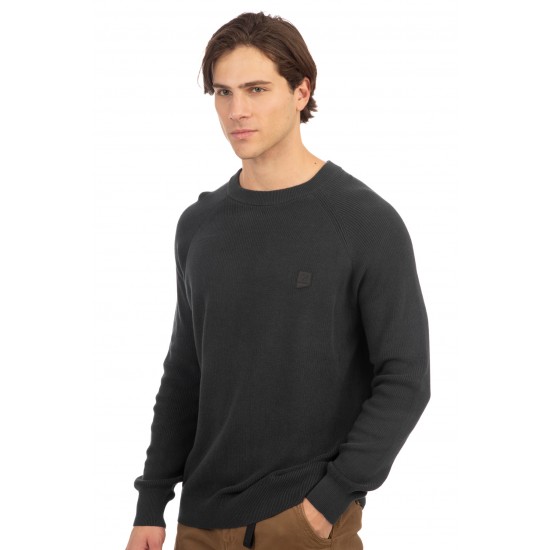 Rebase Ανδρικό Φούτερ Χωρίς Κουκούλα Μαύρο 242rknit-8009 black Rebase Ανδρικό Φούτερ Χωρίς Κουκούλα Μαύρο 242rknit-8009 black