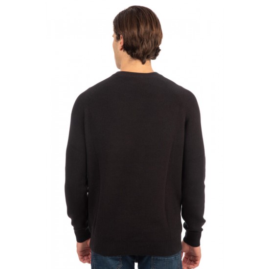 Rebase Ανδρικό Φούτερ Χωρίς Κουκούλα Μαύρο 242rknit-8009 black Rebase Ανδρικό Φούτερ Χωρίς Κουκούλα Μαύρο 242rknit-8009 black