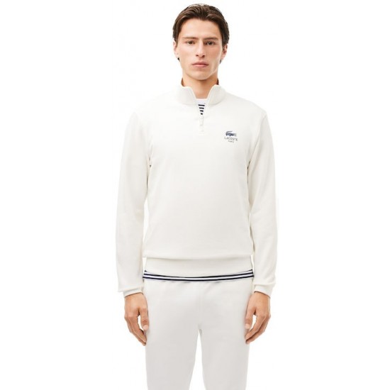 Lacoste Ανδρική Μπλούζα Φούτερ sh2735 00 70v - blanc Lacoste Ανδρική Μπλούζα Φούτερ sh2735 00 70v - blanc