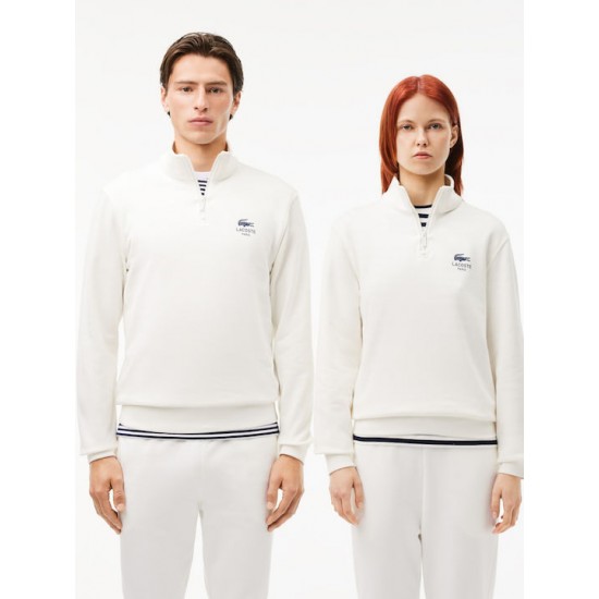 Lacoste Ανδρική Μπλούζα Φούτερ sh2735 00 70v - blanc Lacoste Ανδρική Μπλούζα Φούτερ sh2735 00 70v - blanc