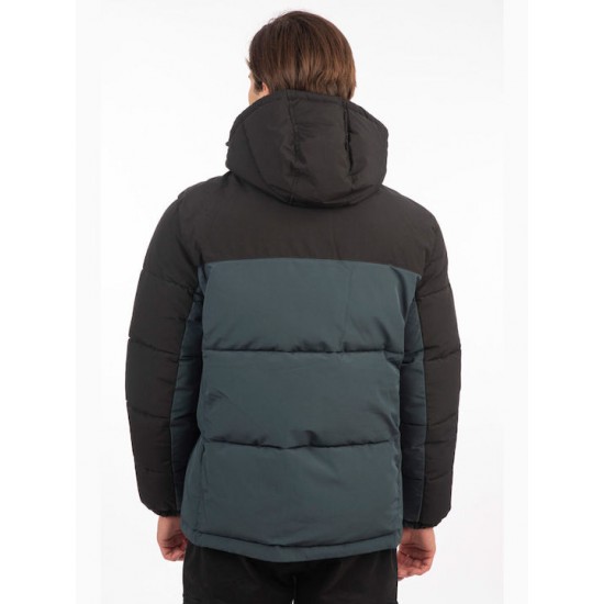 Rebase Μπουφάν puffer 242RJK-2006B - Deep Teal Black Rebase Μπουφάν puffer 242RJK-2006B - Deep Teal Black