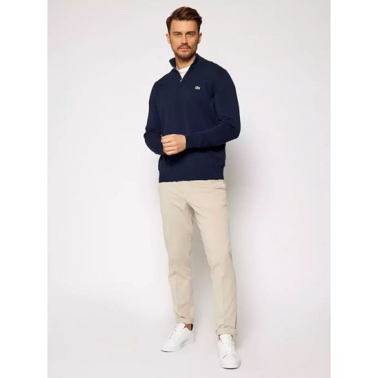 Lacoste Ανδρικό Πουλόβερ με Φερμουάρ Μπλε AH1980 00 166 Lacoste Ανδρικό Πουλόβερ με Φερμουάρ Μπλε AH1980 00 166