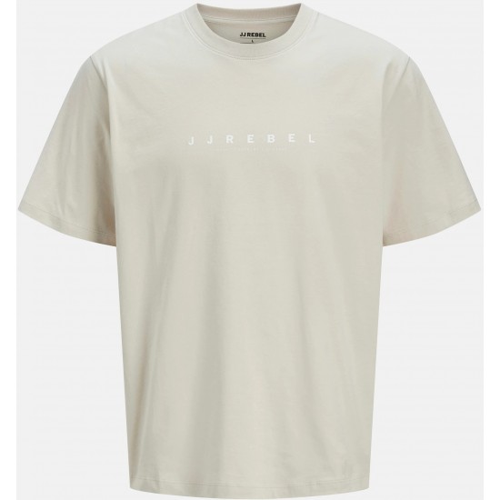 JJ Rebel by Jack & Jones ΑΝΔΡΙΚΟ T-SHIRT K/M ΕΚΡΟΥ 12271037 - moonbeam JJ Rebel by Jack & Jones ΑΝΔΡΙΚΟ T-SHIRT K/M ΕΚΡΟΥ 12271037 - moonbeam