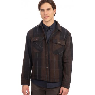 Rebase Overshirt Μακρυμάνικo Φανελένιο Πουκάμισο σε Κανονική Γραμμή Καρό 242RGS-5010   CC8 DARK NAVY