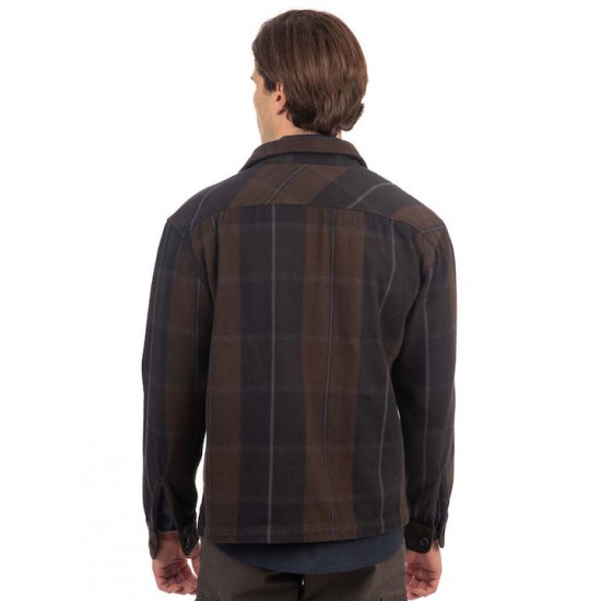 Rebase Overshirt Μακρυμάνικo Φανελένιο Πουκάμισο σε Κανονική Γραμμή Καρό 242RGS-5010 CC8 DARK NAVY Rebase Overshirt Μακρυμάνικo Φανελένιο Πουκάμισο σε Κανονική Γραμμή Καρό 242RGS-5010 CC8 DARK NAVY