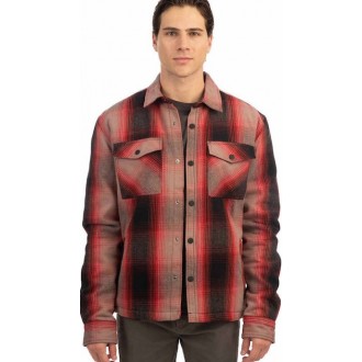 Rebase Overshirt Μακρυμάνικo Φανελένιο Πουκάμισο σε Κανονική Γραμμή Καρό RGS-5010   CC28 RED GREIGE