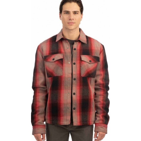 Rebase Overshirt Μακρυμάνικo Φανελένιο Πουκάμισο σε Κανονική Γραμμή Καρό RGS-5010 CC28 RED GREIGE Rebase Overshirt Μακρυμάνικo Φανελένιο Πουκάμισο σε Κανονική Γραμμή Καρό RGS-5010 CC28 RED GREIGE