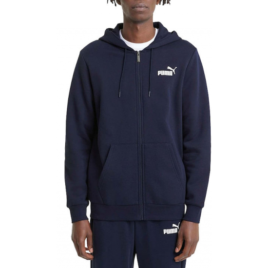 Puma Essentials Small Logo Φούτερ Fleece με Κουκούλα Navy 586702-06 Puma Essentials Small Logo Φούτερ Fleece με Κουκούλα Navy 586702-06