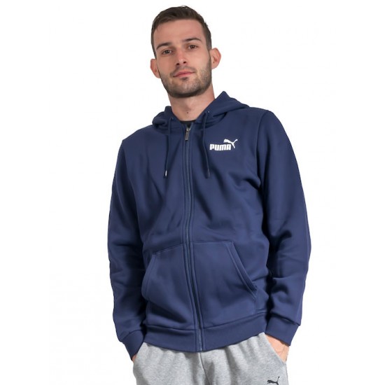 Puma Essentials Small Logo Φούτερ Fleece με Κουκούλα Navy 586702-06 Puma Essentials Small Logo Φούτερ Fleece με Κουκούλα Navy 586702-06