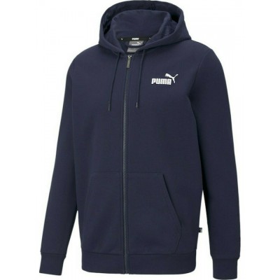 Puma Essentials Small Logo Φούτερ Fleece με Κουκούλα Navy 586702-06