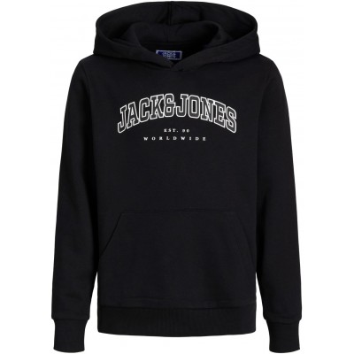 Jack & Jones Φούτερ με Παιδικό Φούτερ με Κουκούλα Μαύρο 12259564 BLACK-LOOSE