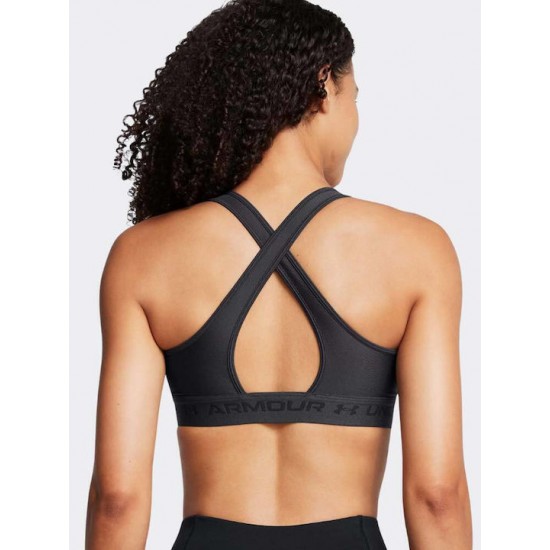 Under Armour Crossback Mid Bra Γυναικείο Μπουστάκι Γκρι 1361034-010 Under Armour Crossback Mid Bra Γυναικείο Μπουστάκι Γκρι 1361034-010
