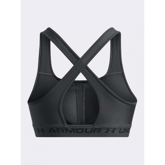 Under Armour Crossback Mid Bra Γυναικείο Μπουστάκι Γκρι 1361034-010 Under Armour Crossback Mid Bra Γυναικείο Μπουστάκι Γκρι 1361034-010