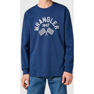 Wrangler Μπλούζα Μακρυμάνικη μπλε σκούρο 112357447-navy