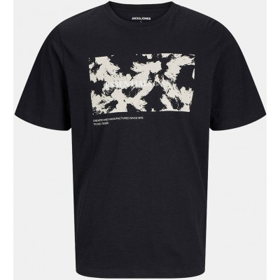 Jack & Jones Monochrome Shape Tee Ss Cre Jn 12269827-black Jack & Jones Monochrome Shape Tee Ss Cre Jn 12269827-black